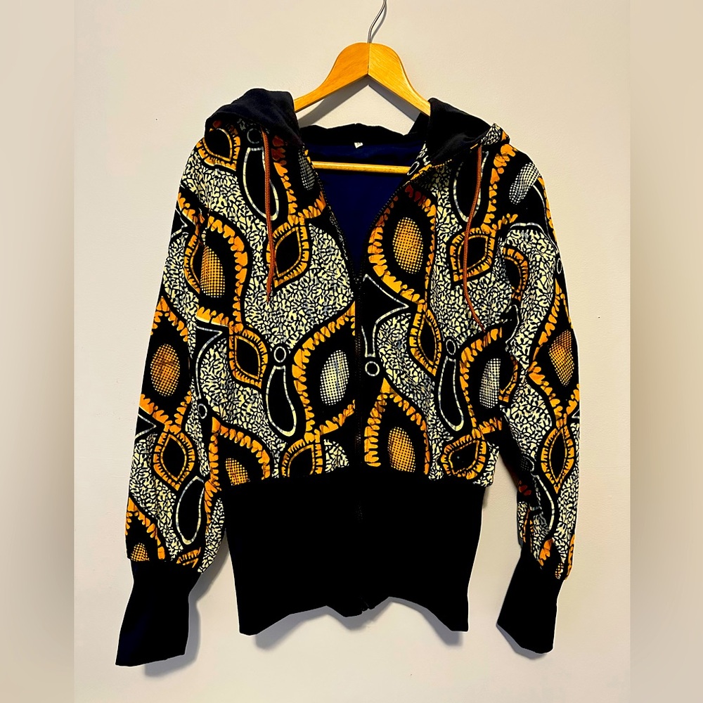 African Print Lined Hoodie